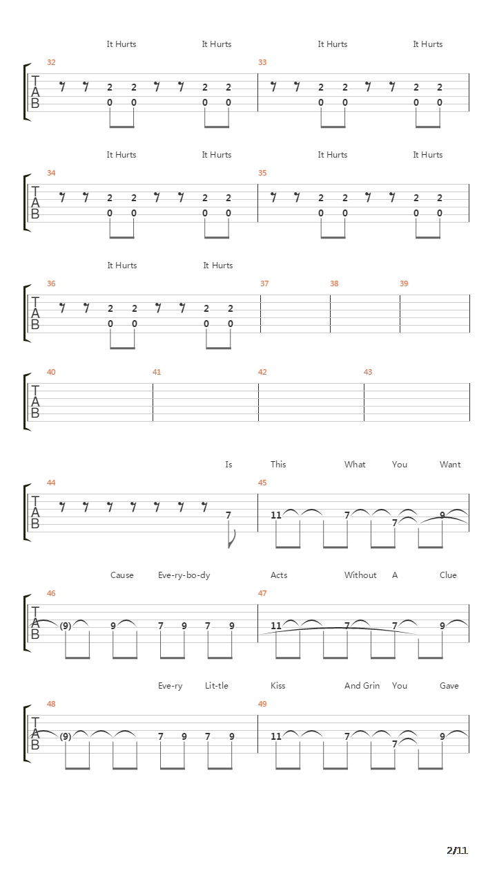 It Hurts吉他谱