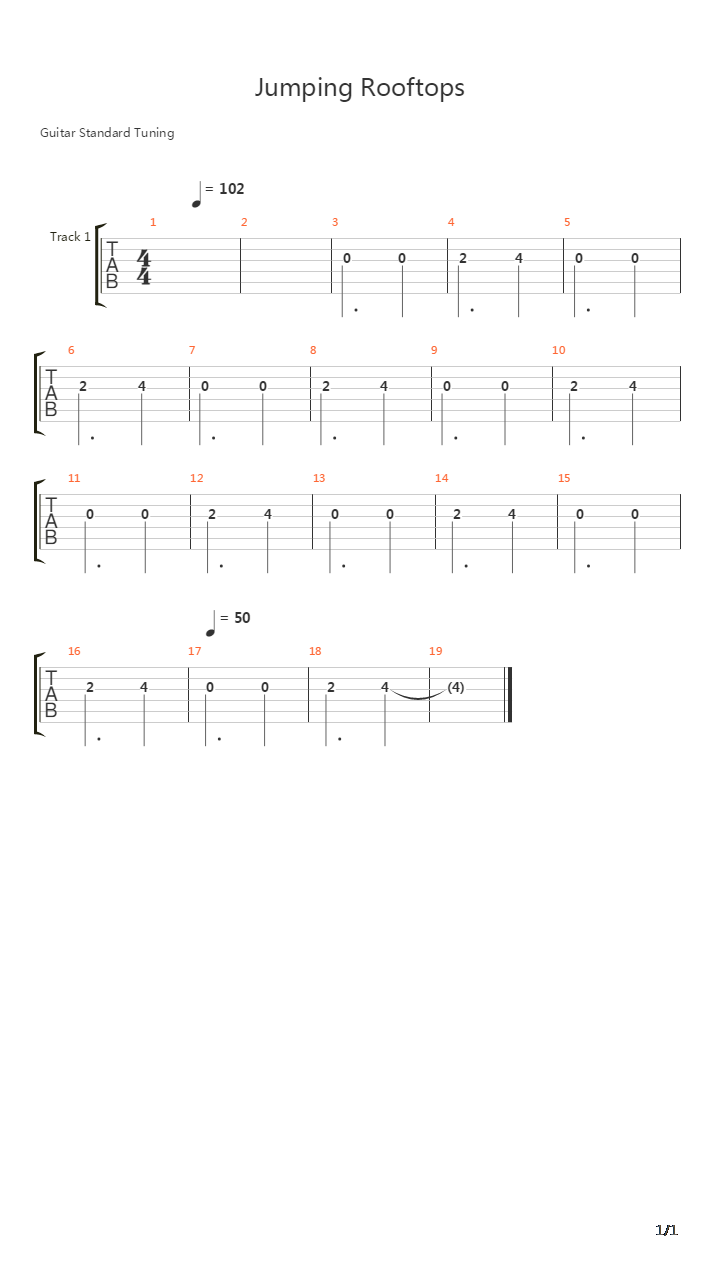 Jumping Rooftops吉他谱