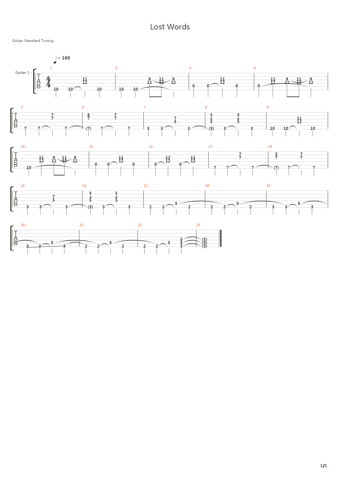 Lost Words吉他谱