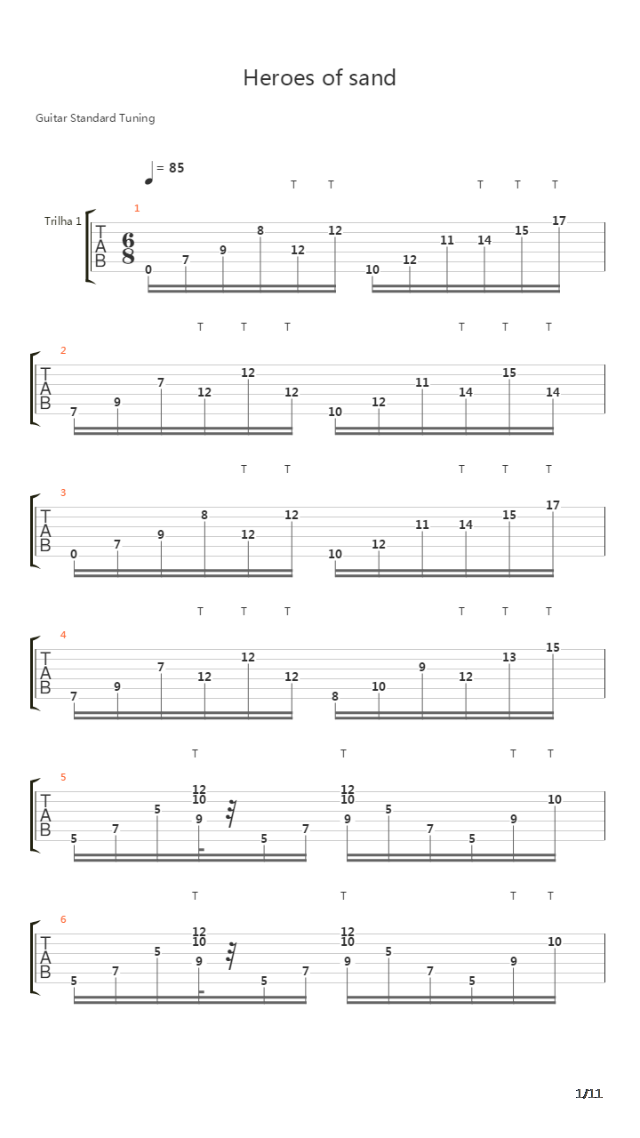 Heroes Of Sand吉他谱
