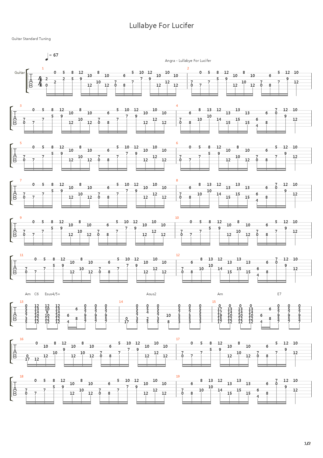 Lullabye For Lucifer吉他谱