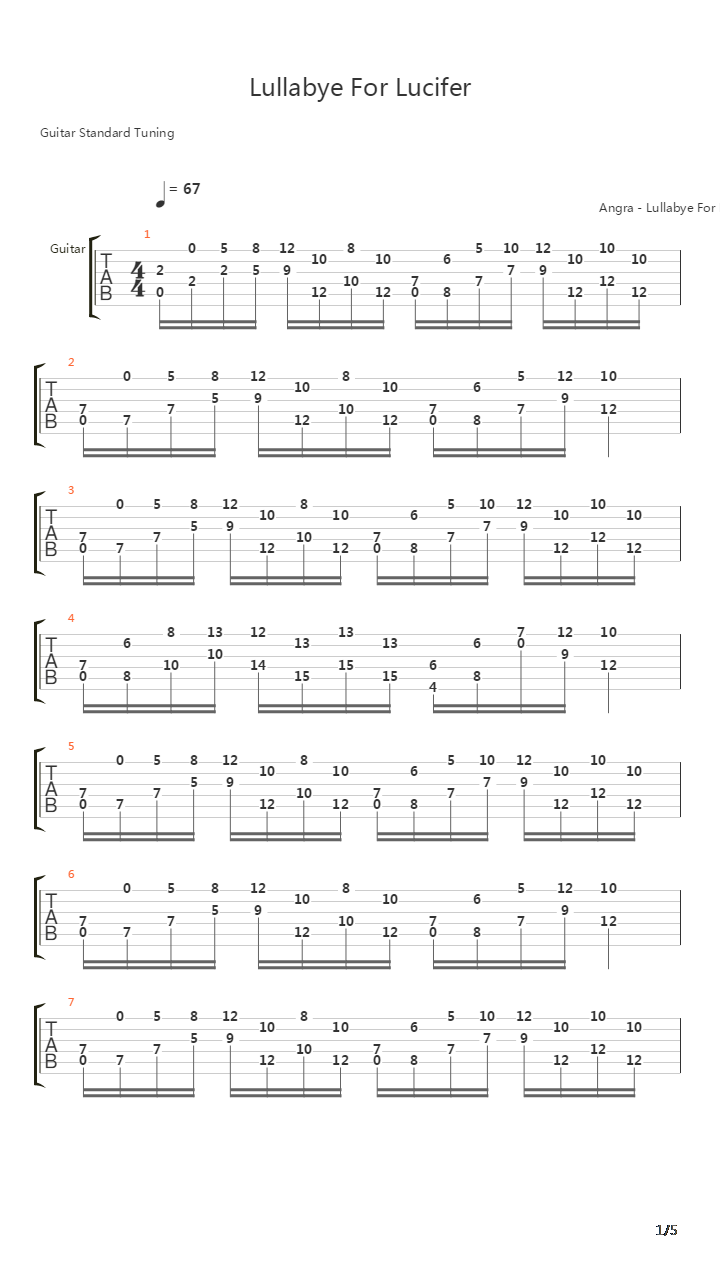 Lullabye For Lucifer吉他谱