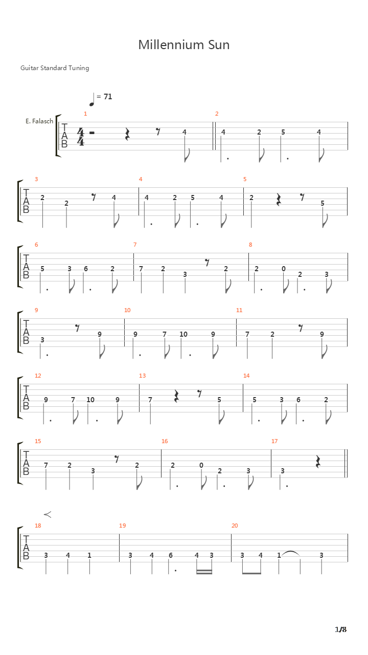 Millennium Sun吉他谱