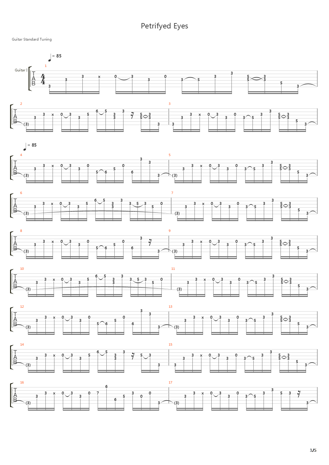 Petrified Eyes吉他谱