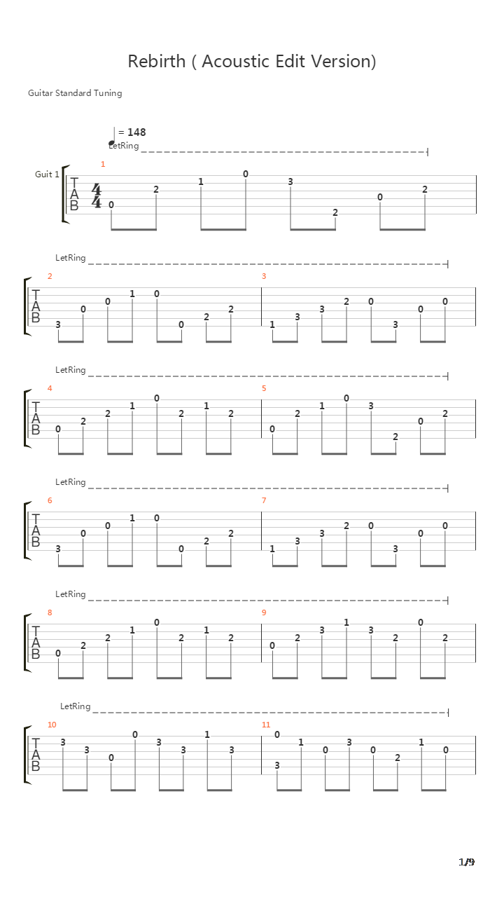 Rebirth吉他谱