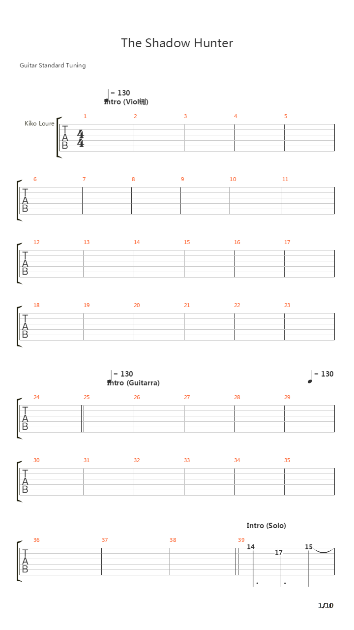 Shadow Hunter吉他谱