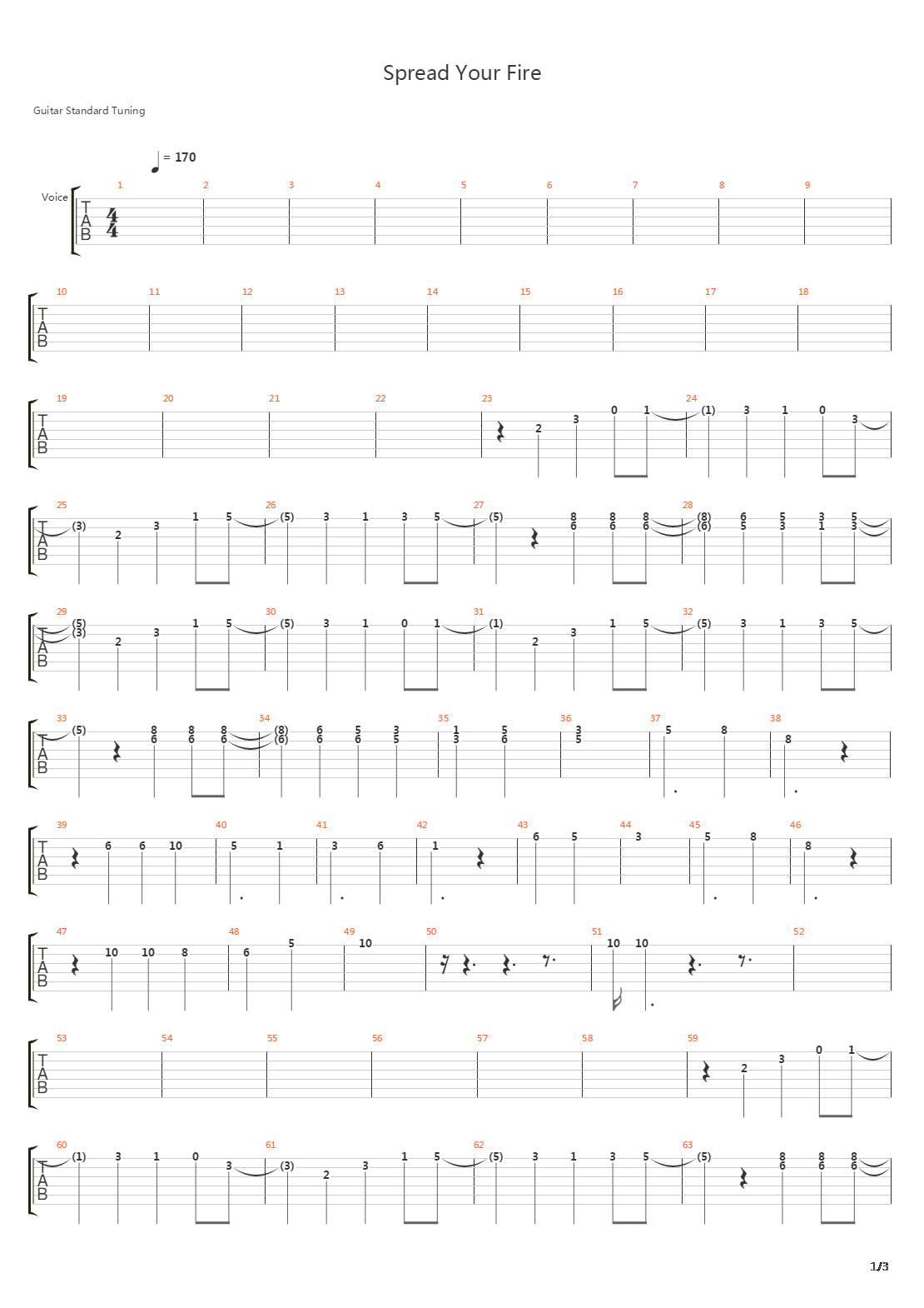 Spread Your Fire吉他谱