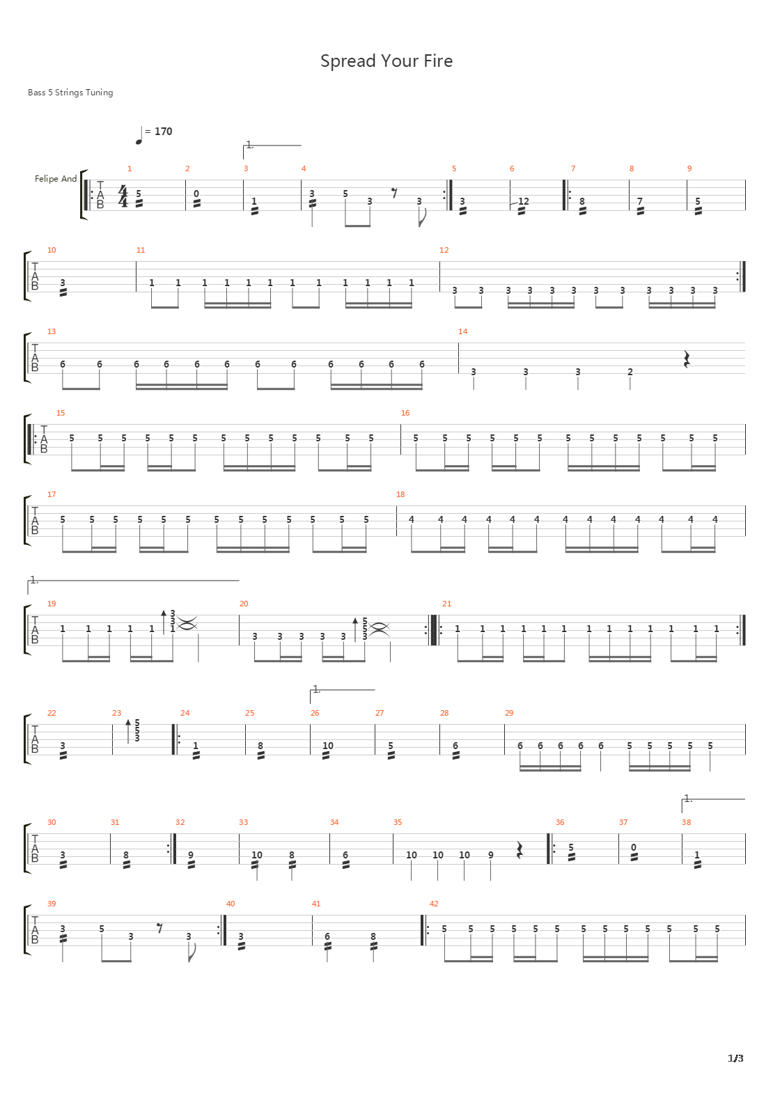 Spread Your Fire吉他谱