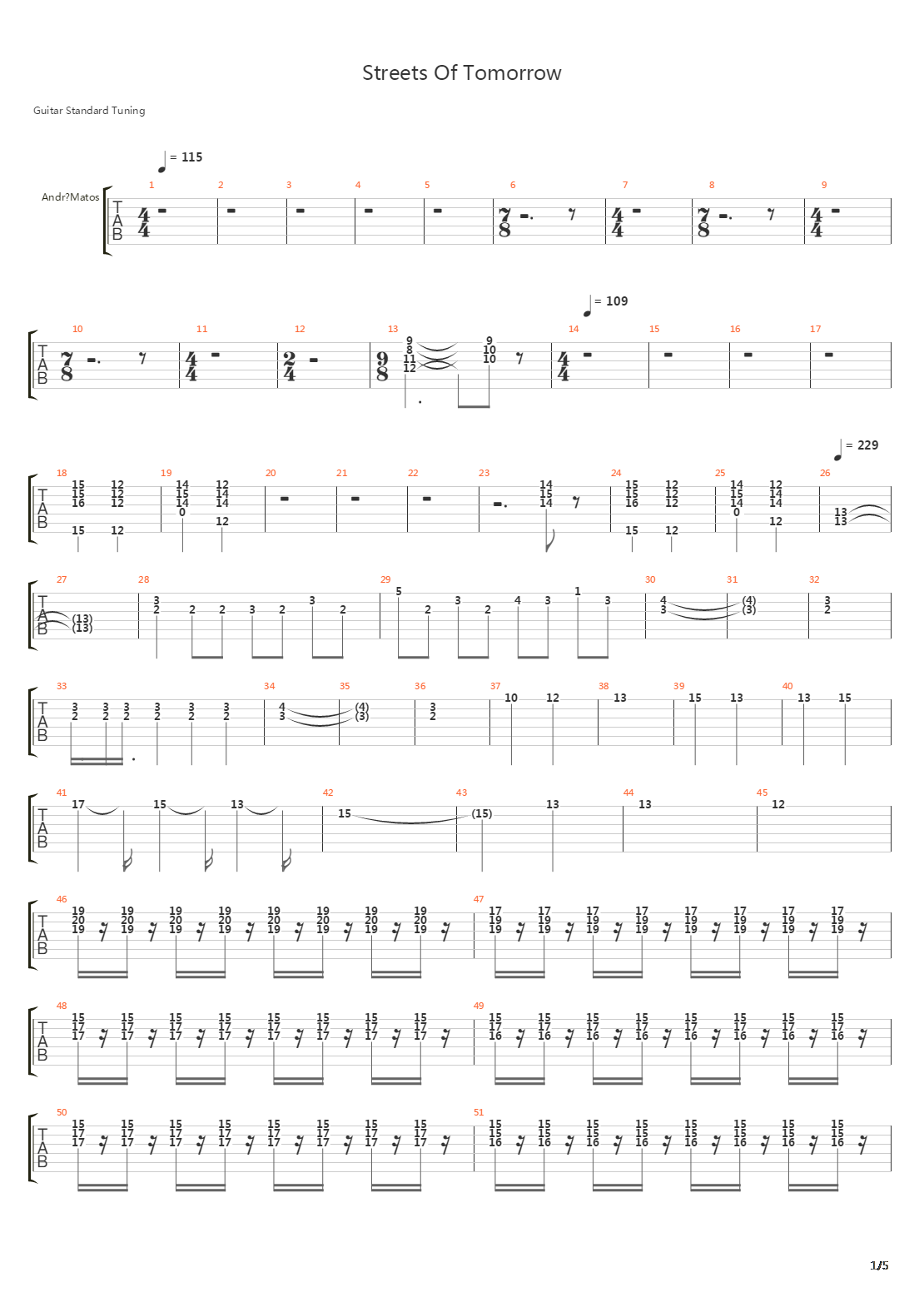 Streets Of Tomorrow吉他谱