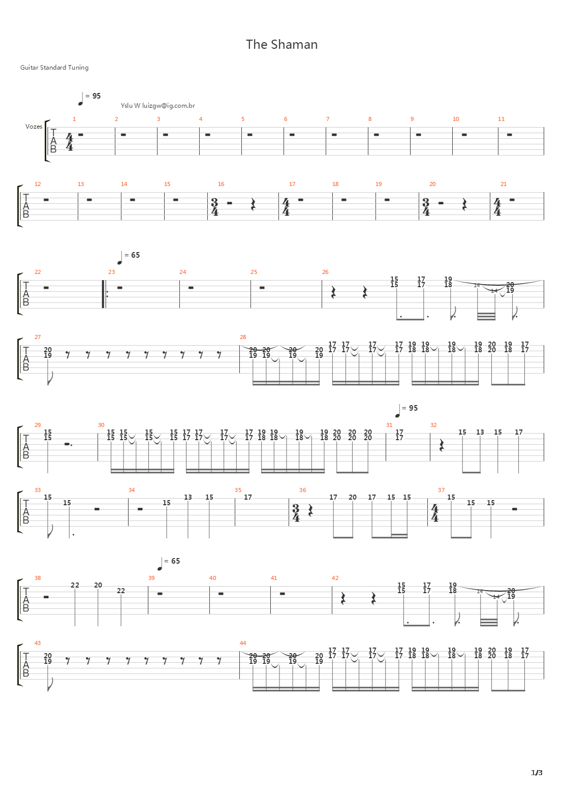The Shaman吉他谱