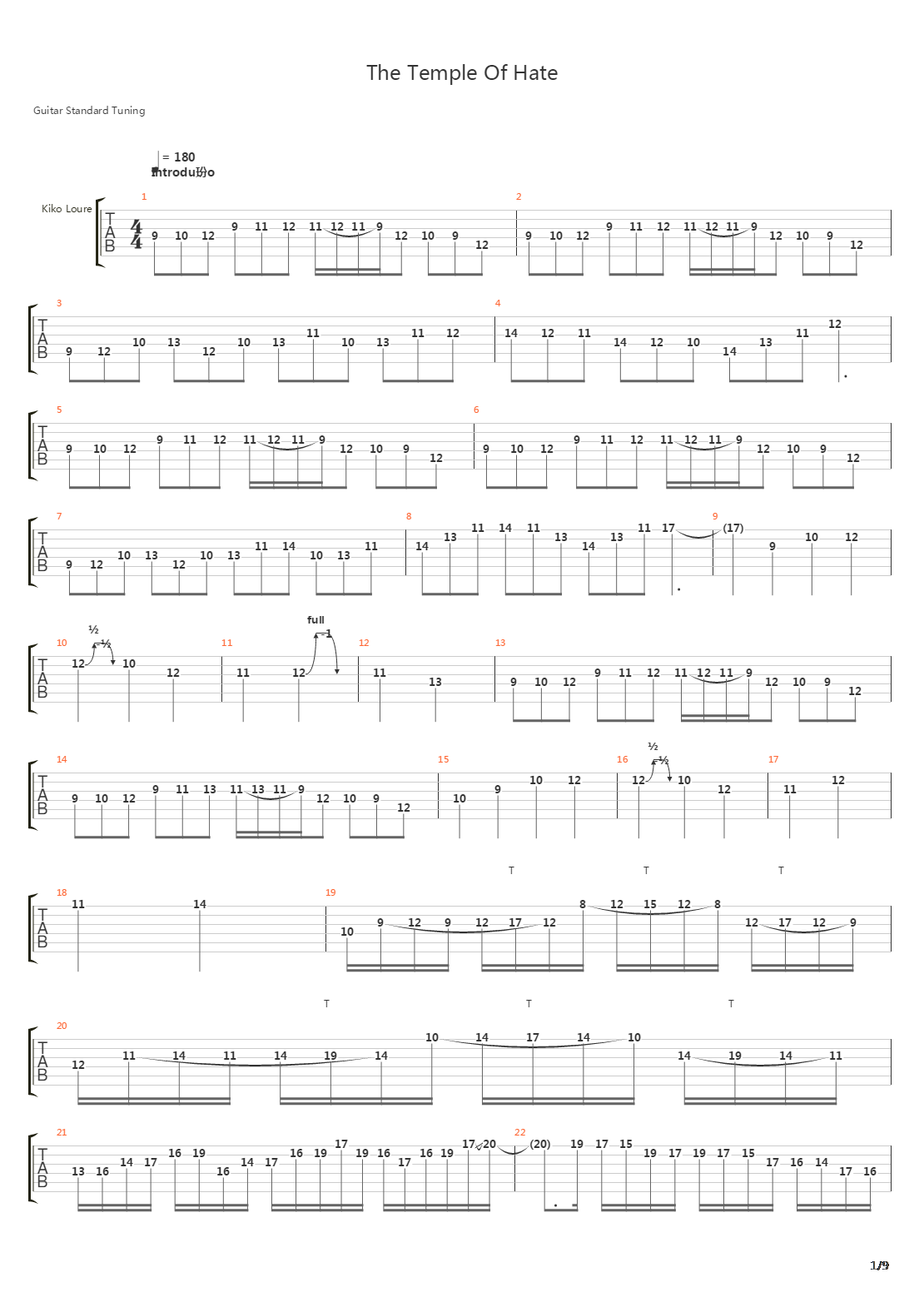 The Temple Of Hate吉他谱