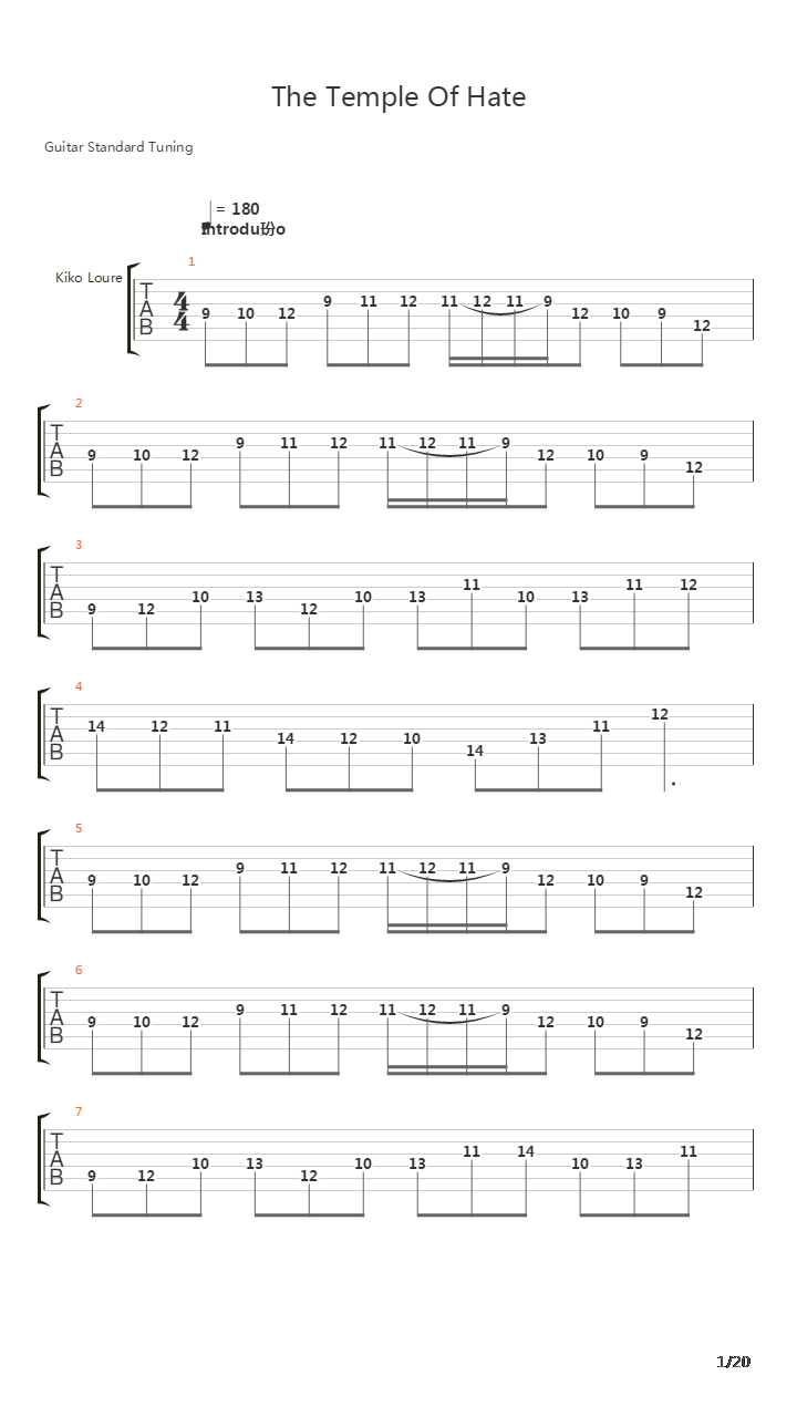 The Temple Of Hate吉他谱