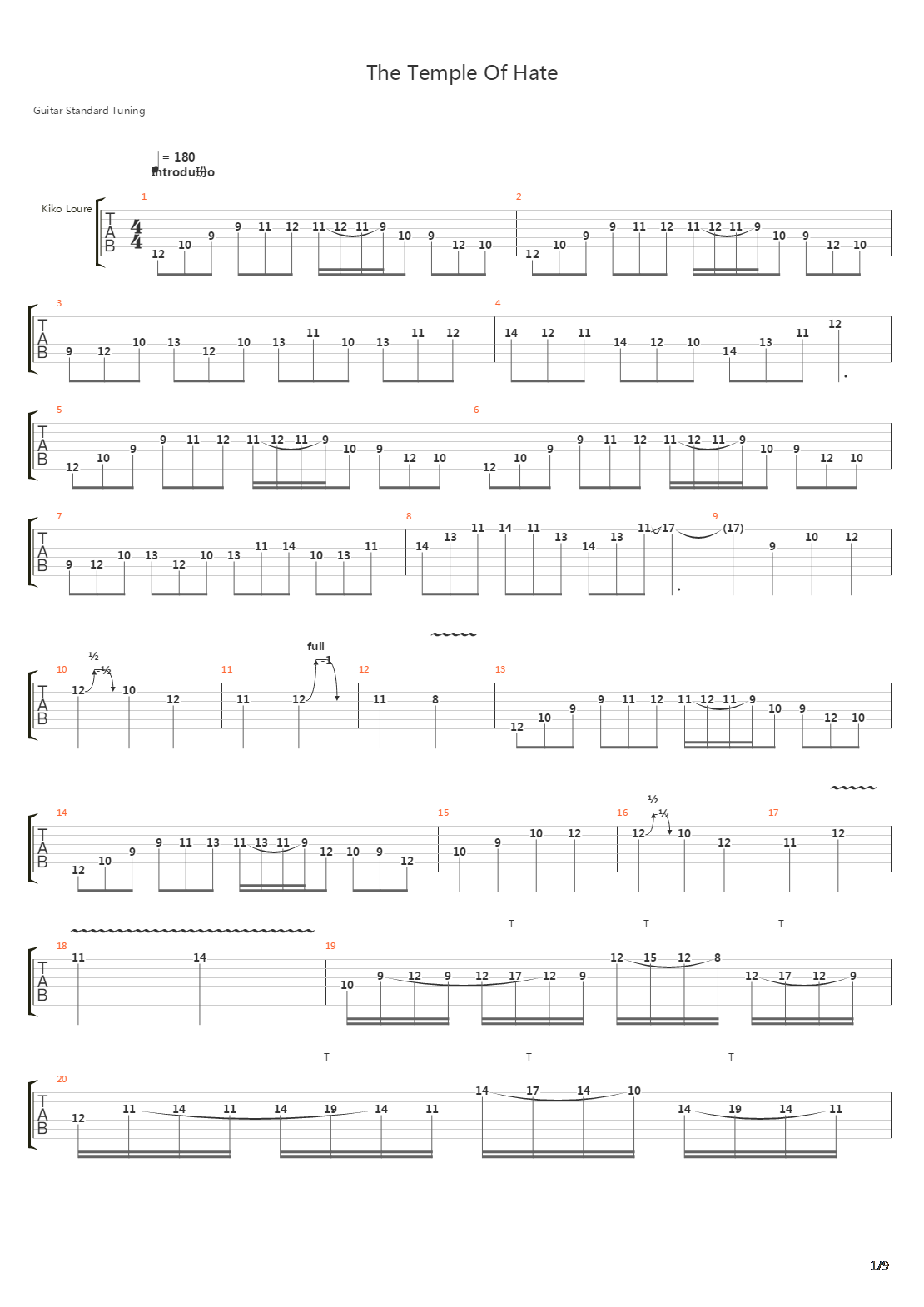 The Temple Of Hate吉他谱