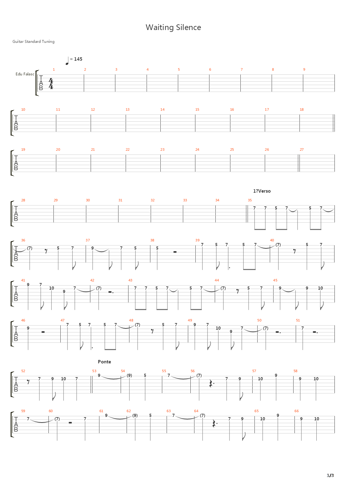 Waiting Silence吉他谱