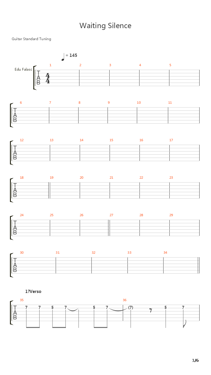 Waiting Silence吉他谱