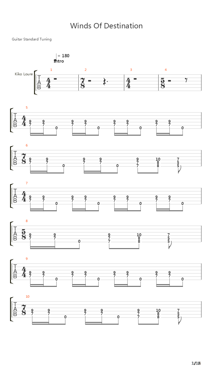 Winds Of Destination吉他谱