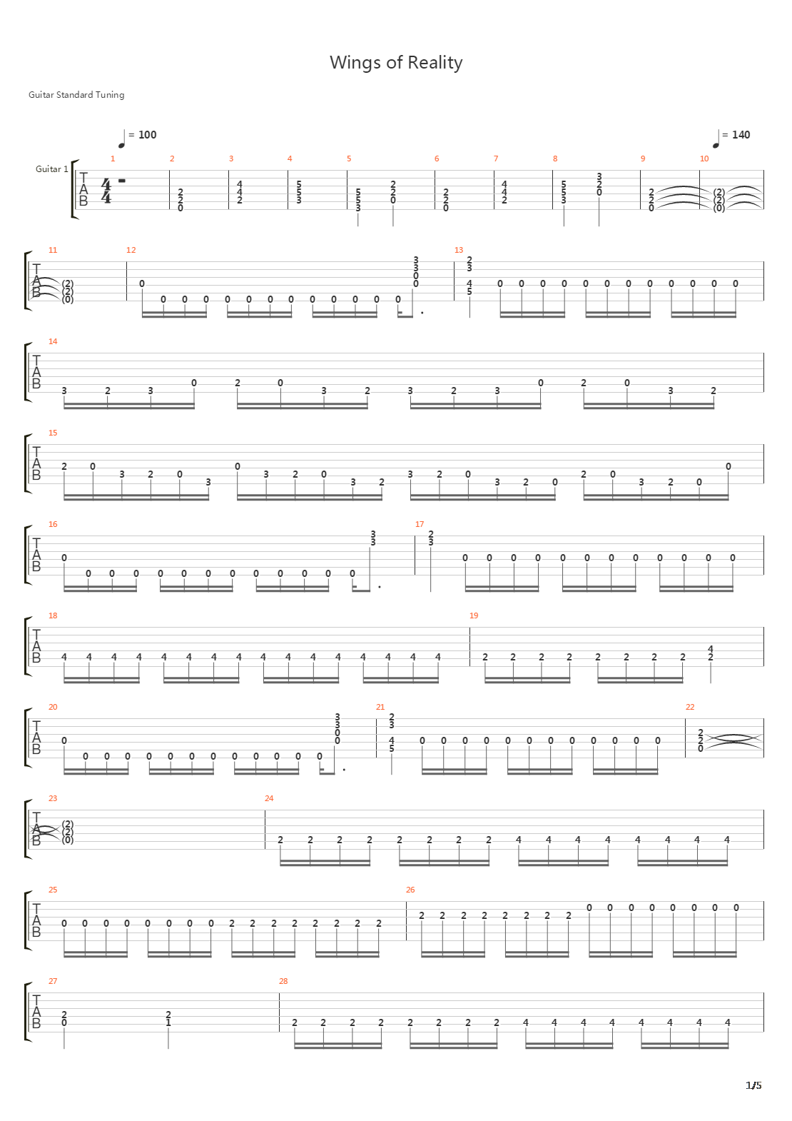 Wings Of Reality吉他谱