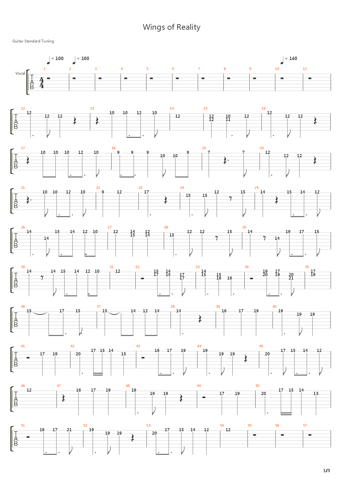 Wings Of Reality吉他谱