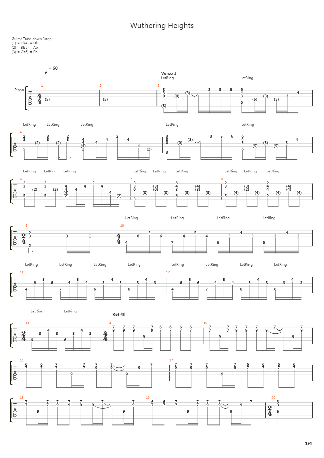 Wuthering Heights吉他谱