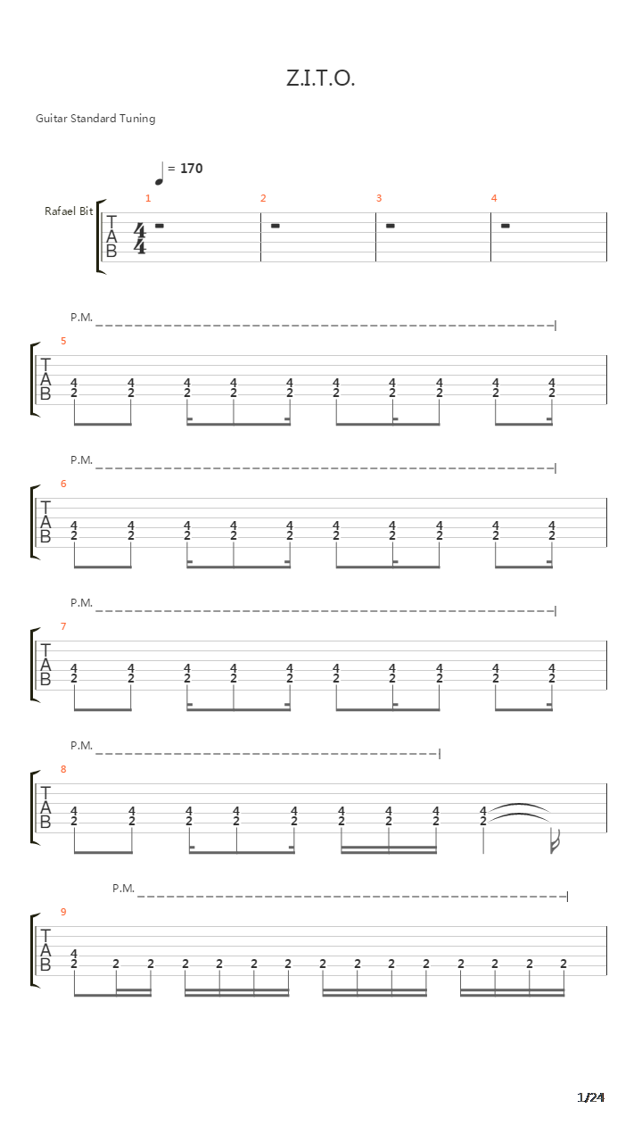 Zito吉他谱