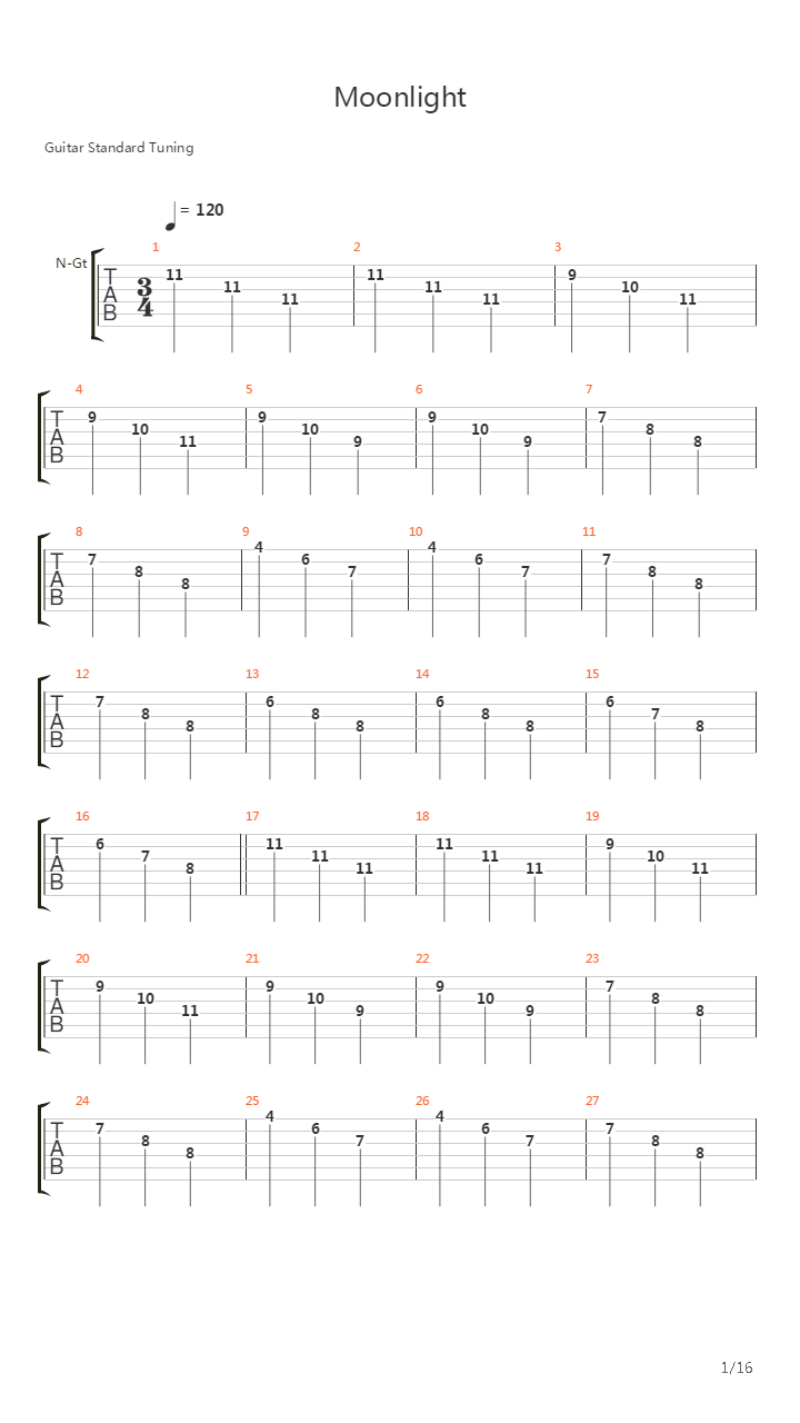 Moonlight吉他谱