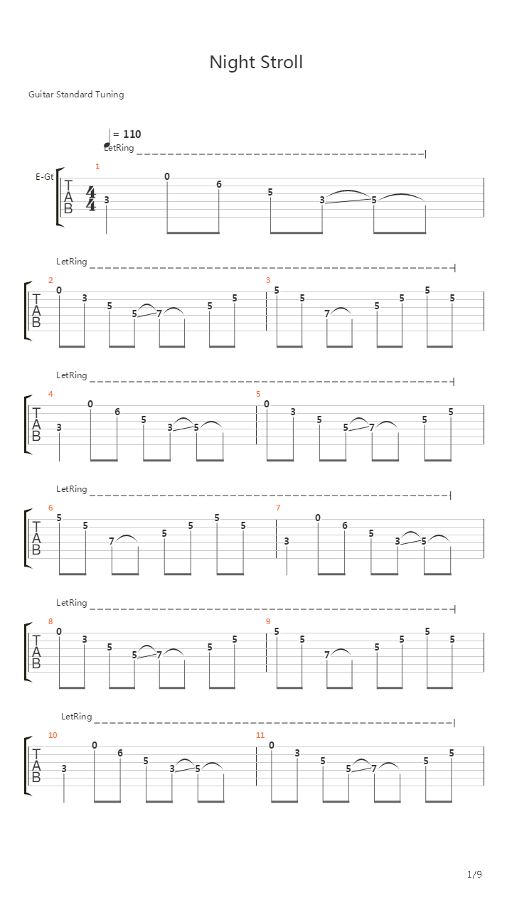 Night Stroll吉他谱