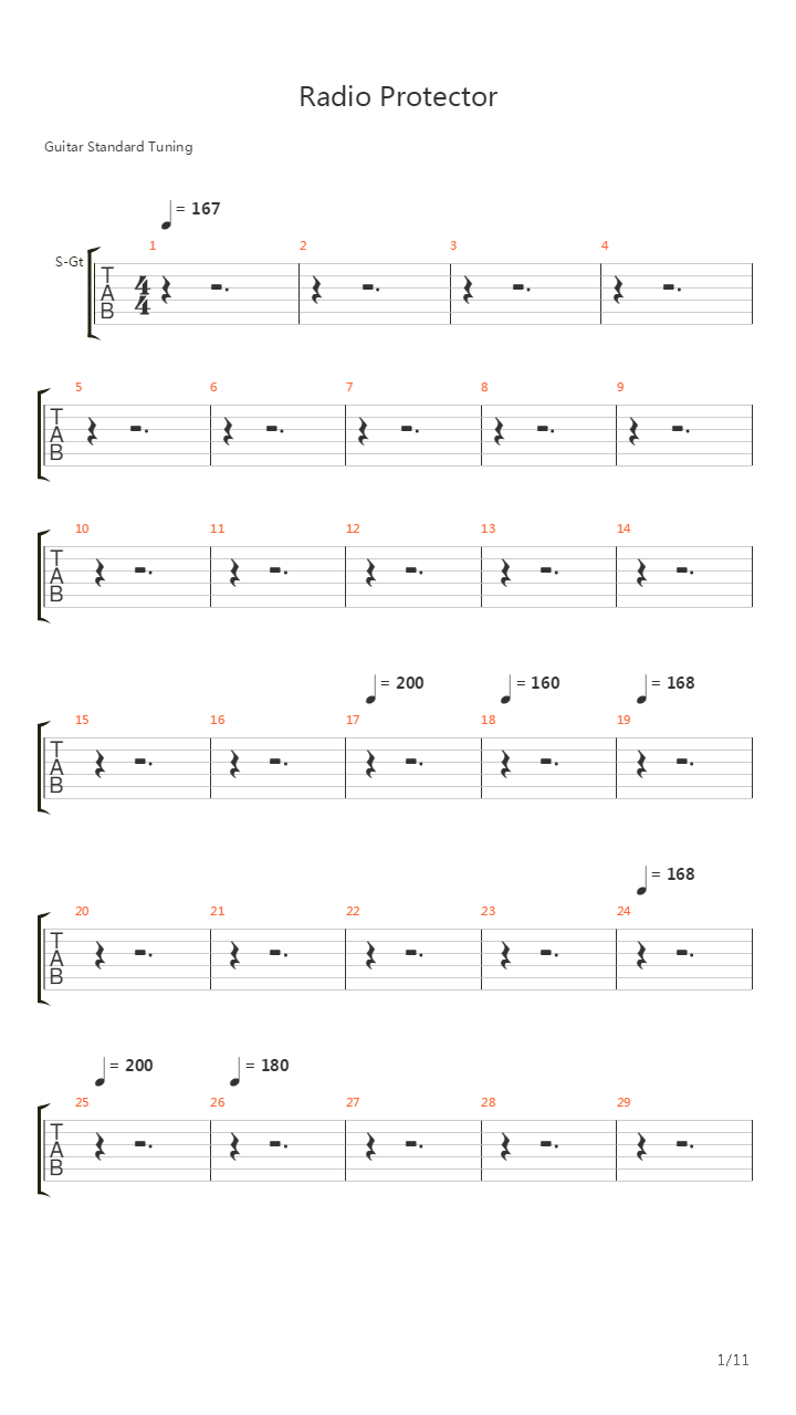 Radio Protector吉他谱