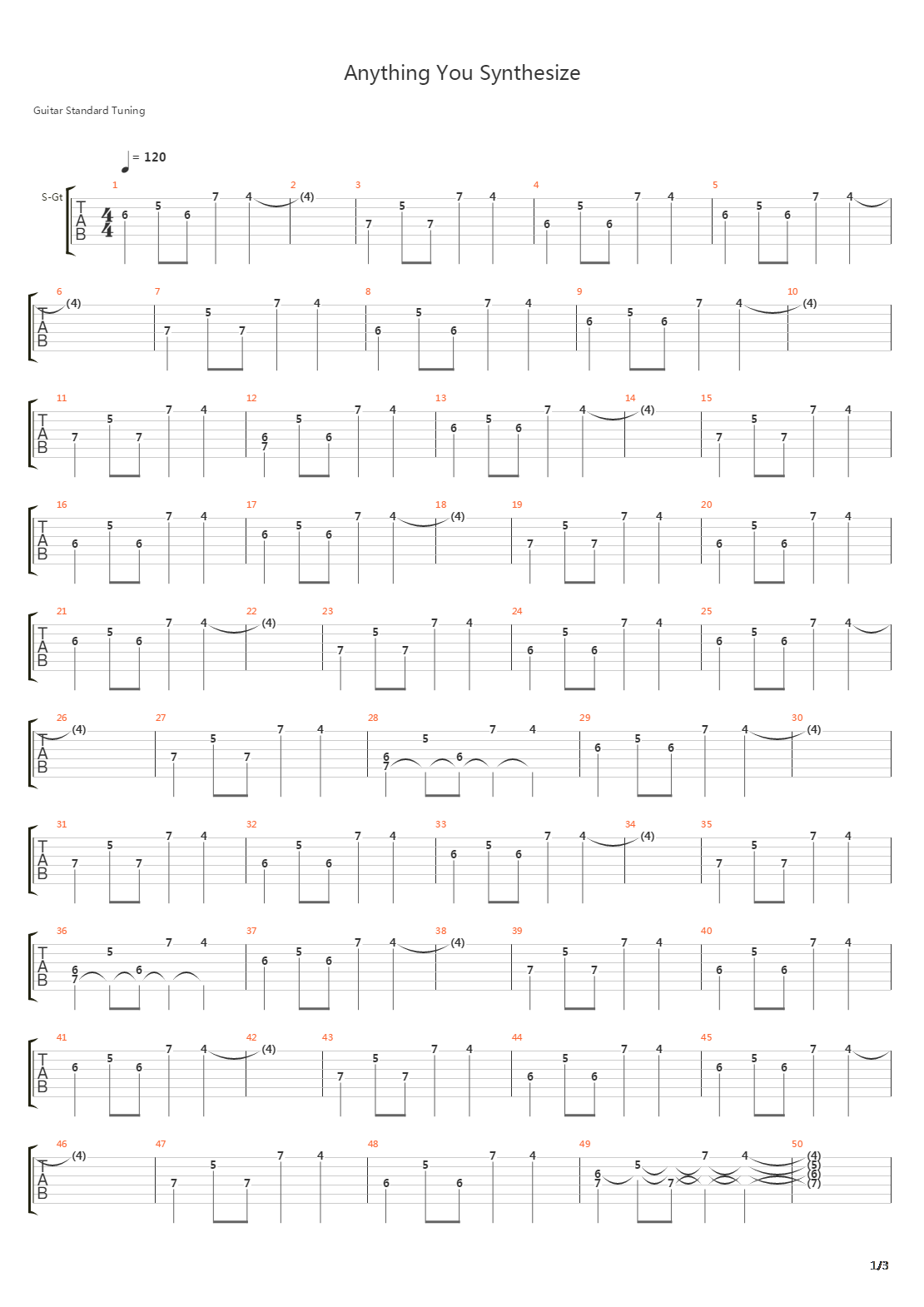 Anything You Sythesize吉他谱