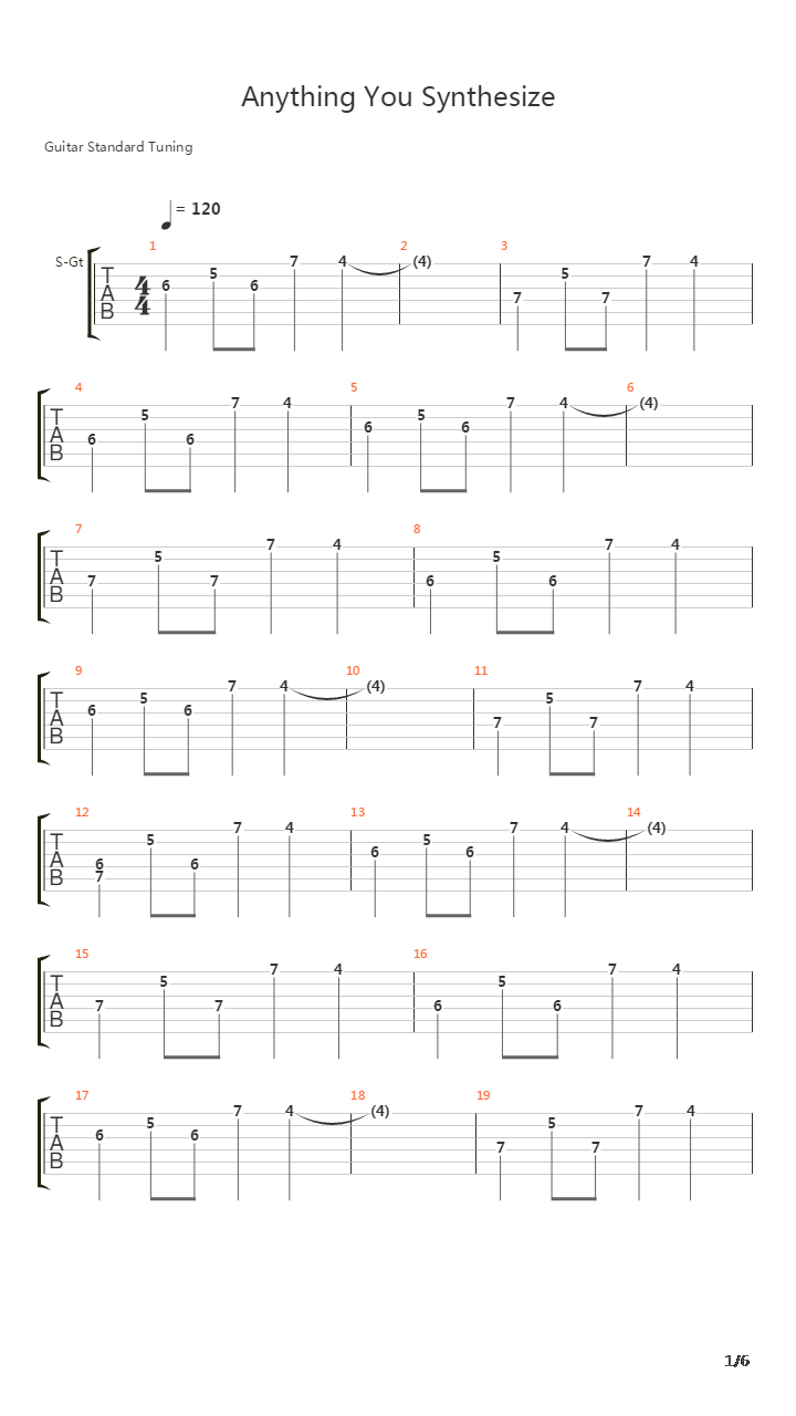 Anything You Sythesize吉他谱