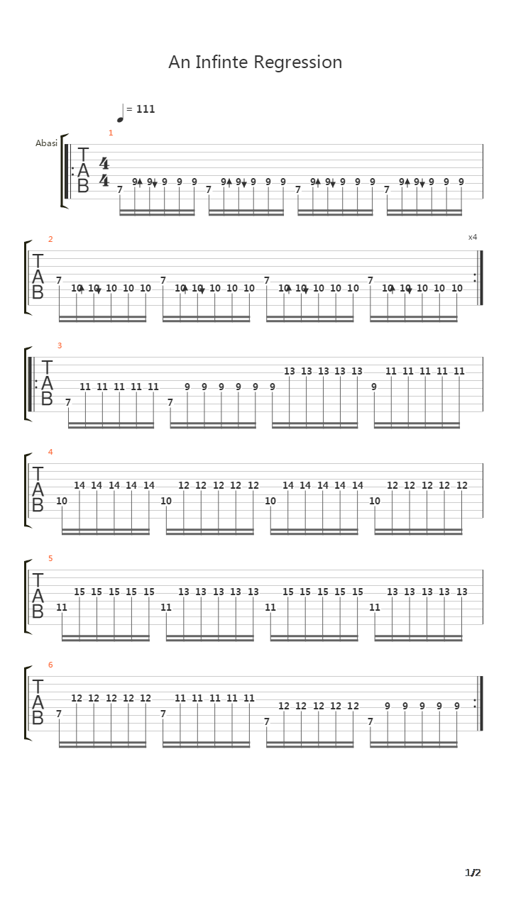 An Infinite Regression吉他谱