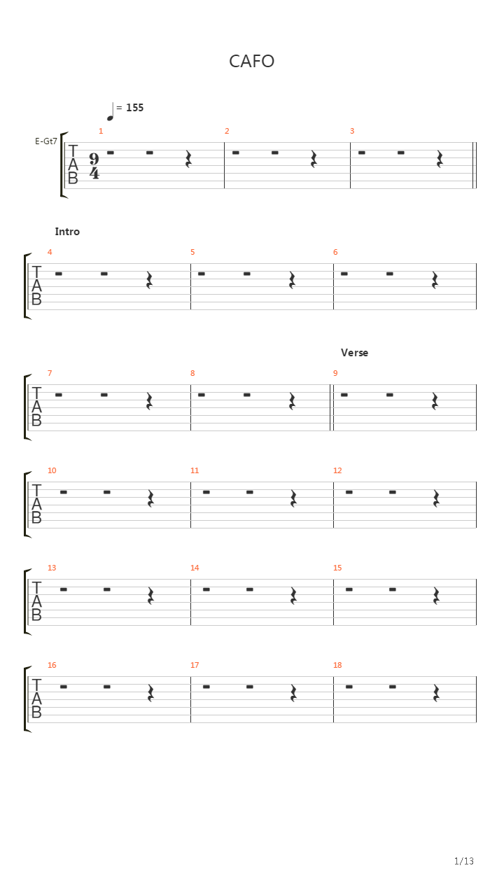 Cafo吉他谱