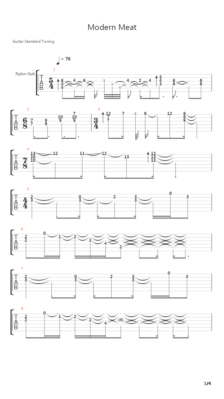 Modern Meat吉他谱