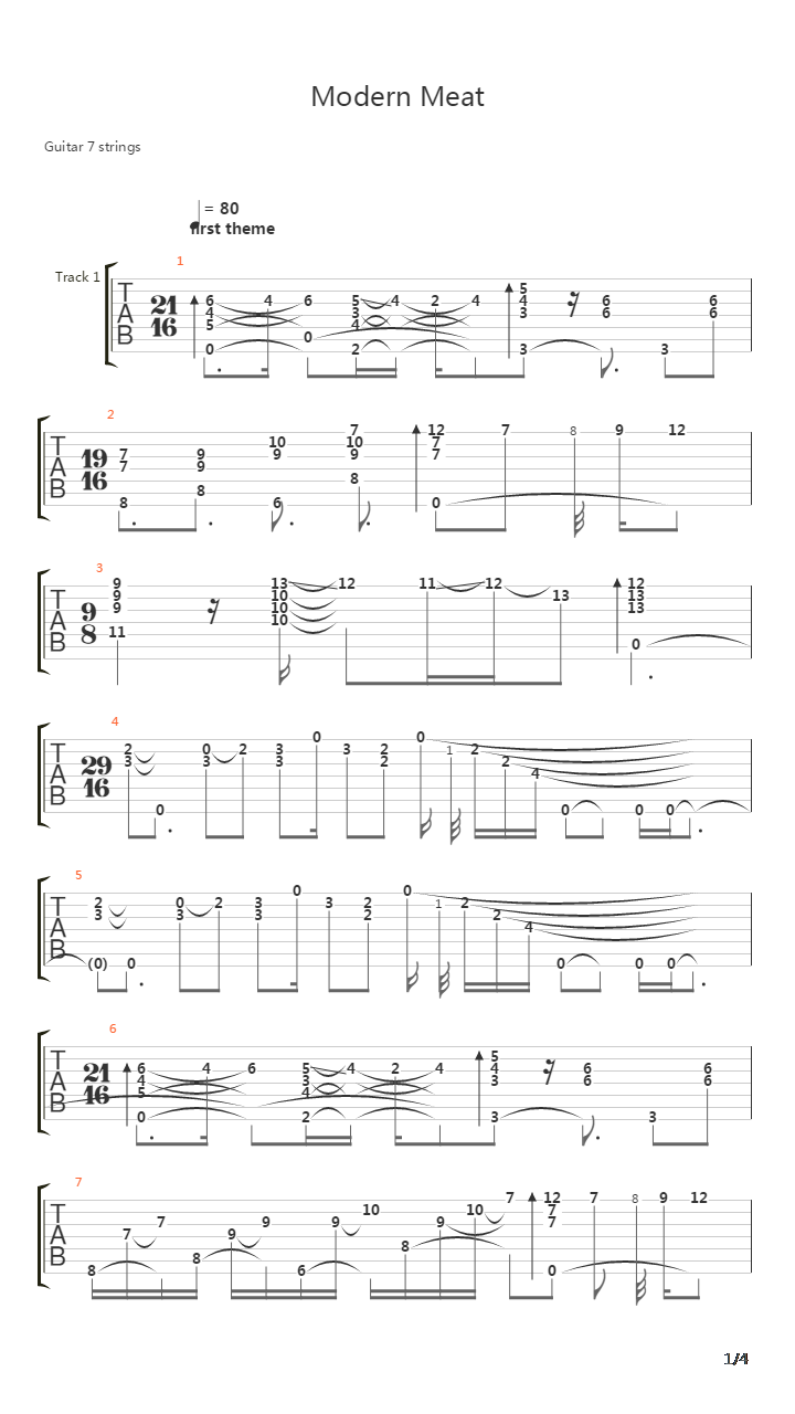 Modern Meat吉他谱