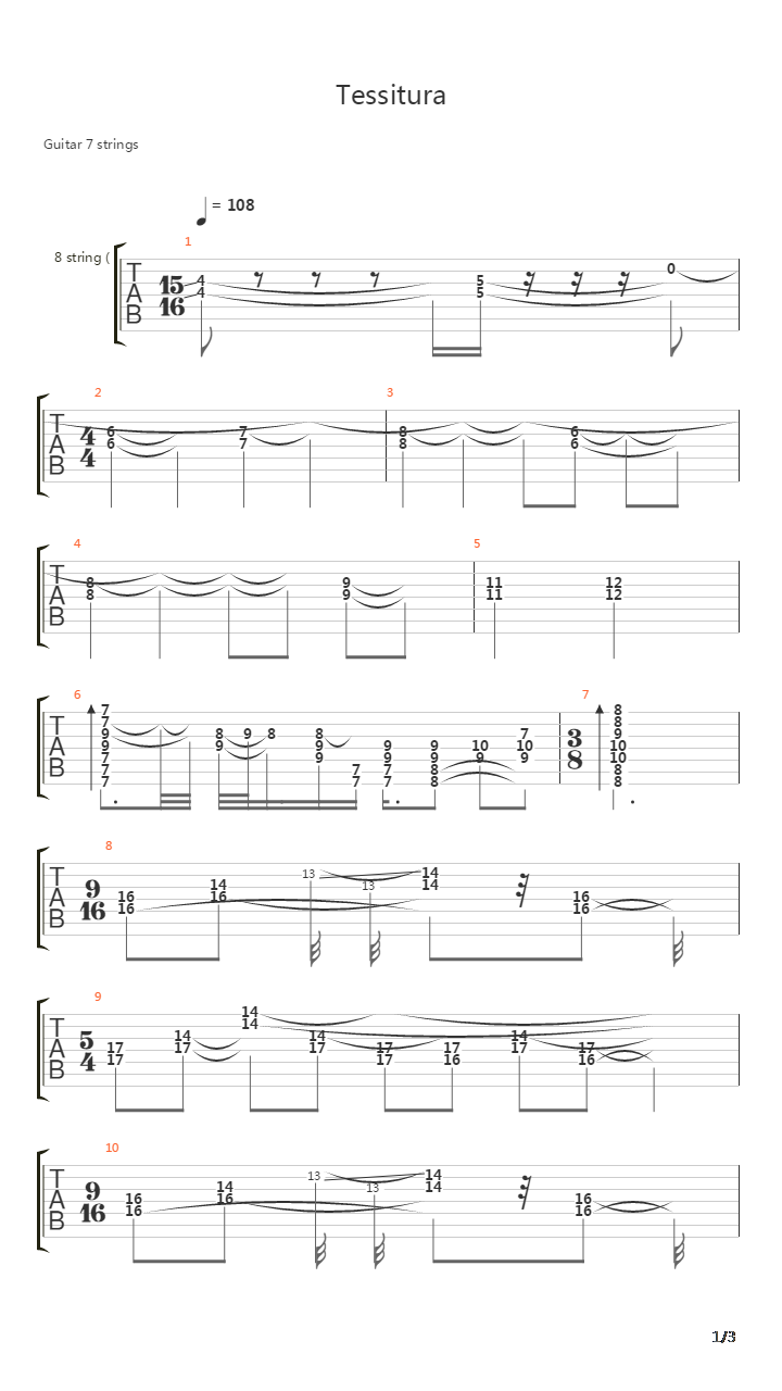 Tessitura吉他谱