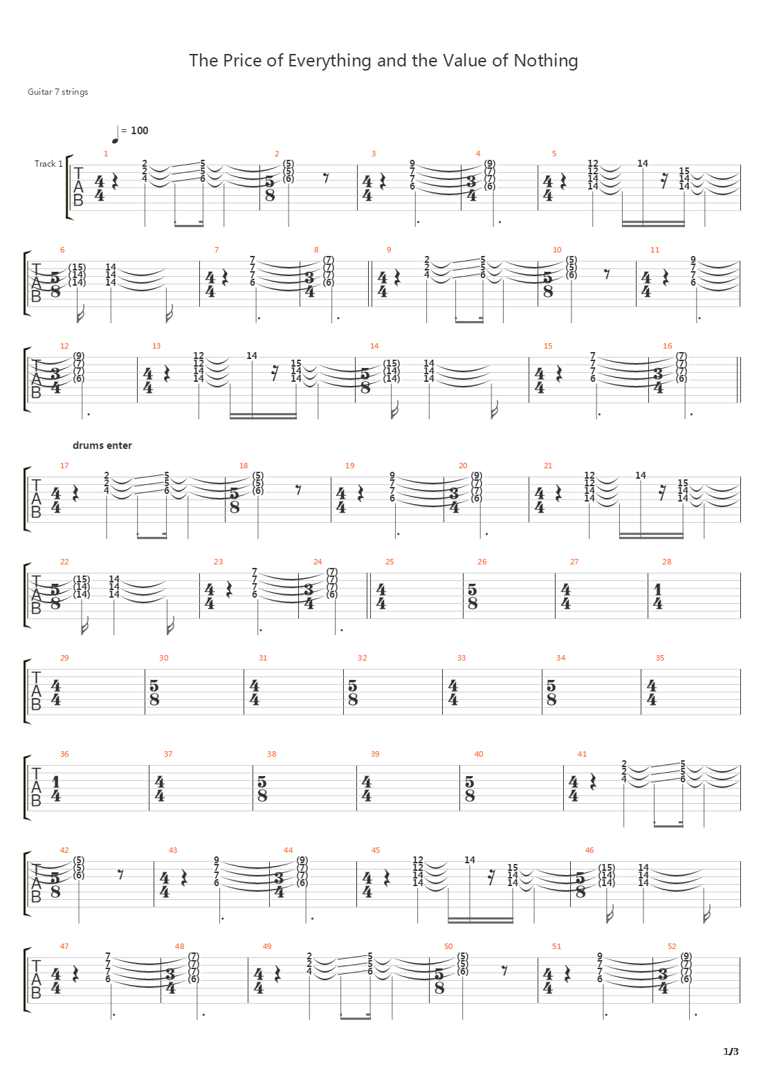 The Price Of Everything And The Value Of Nothing吉他谱
