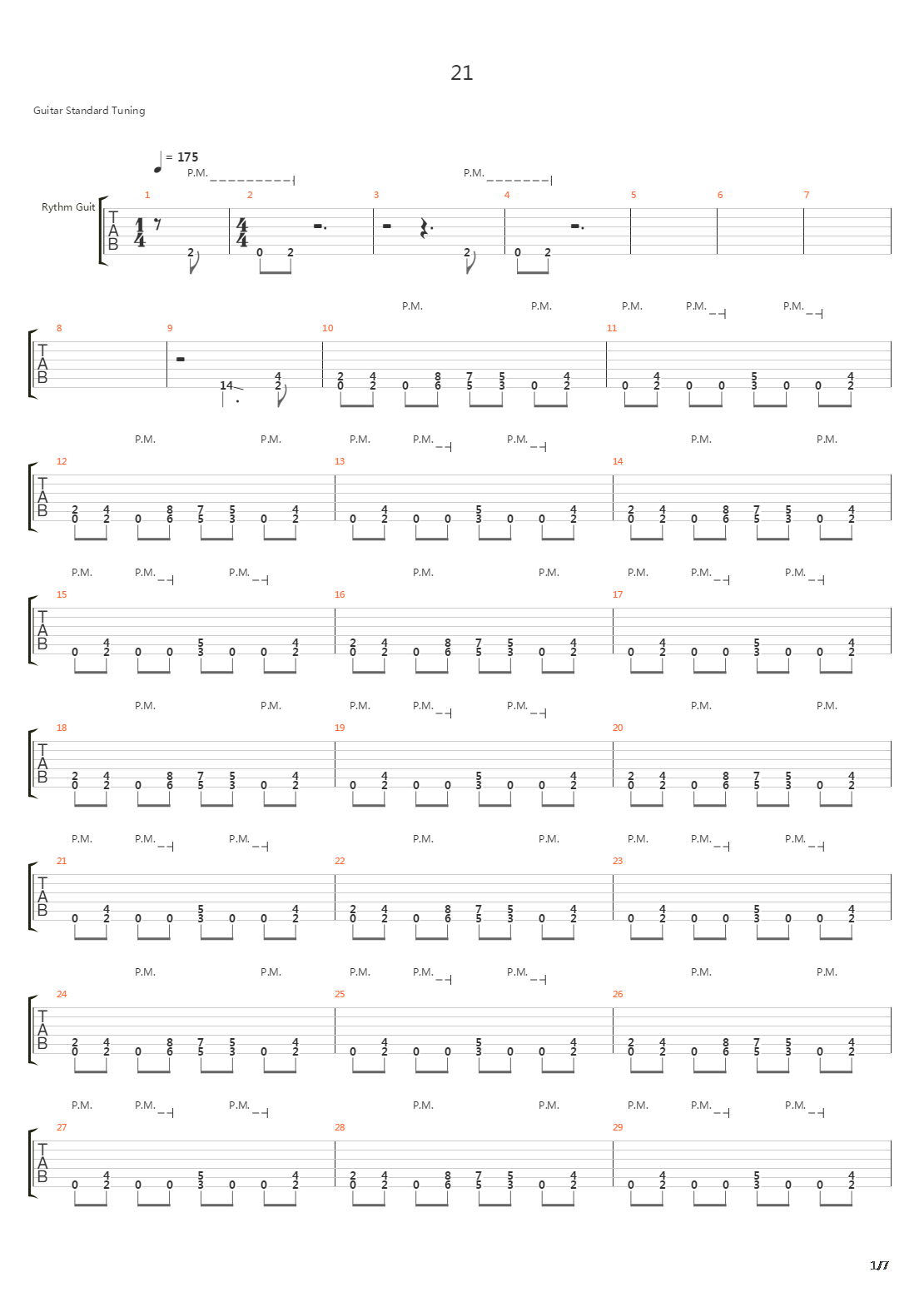 21吉他谱