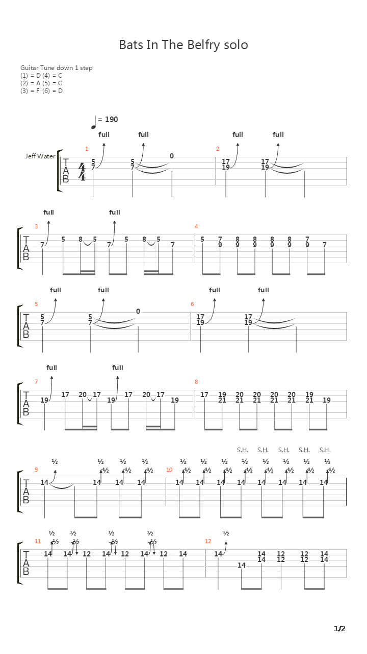 Bats In The Belfry吉他谱