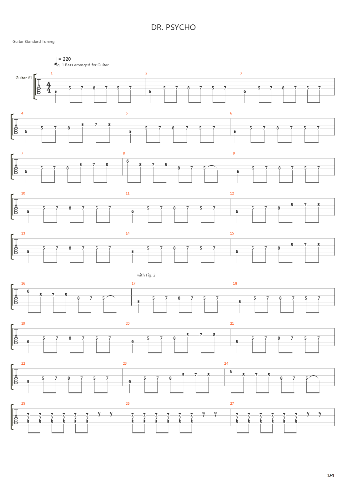 Dr Psycho吉他谱