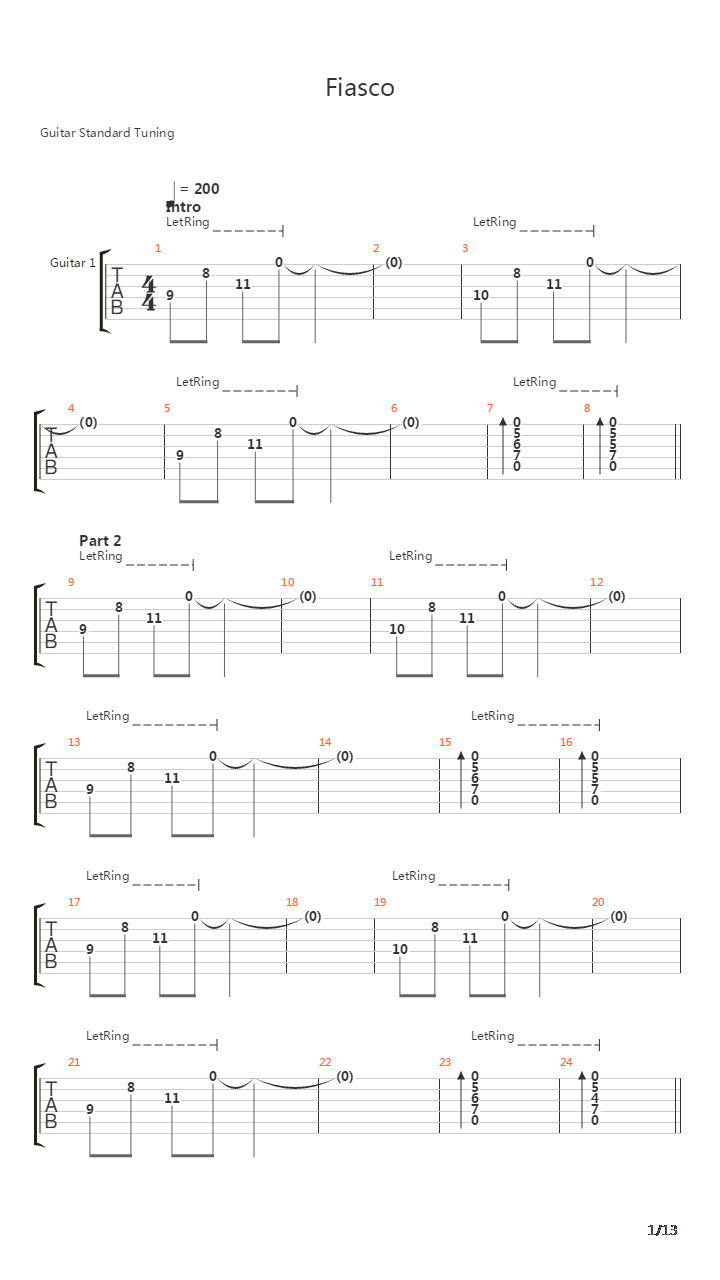 Fiasco吉他谱