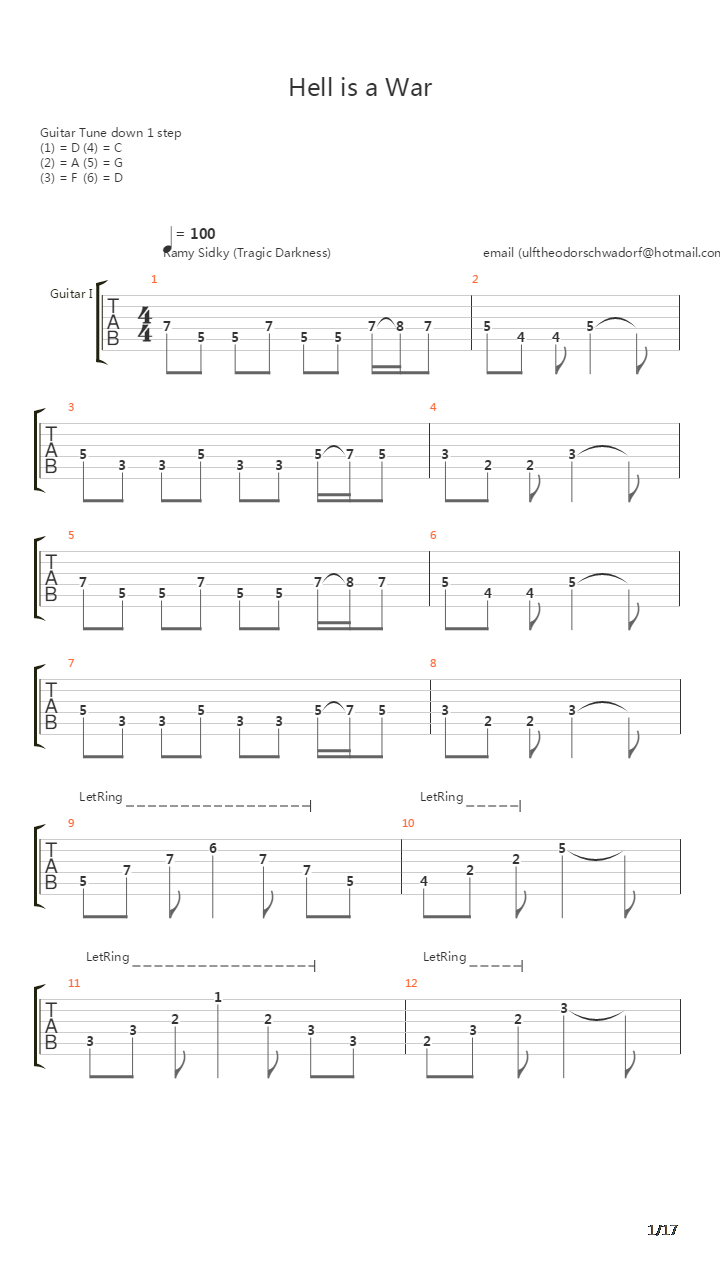 Hell Is A War吉他谱