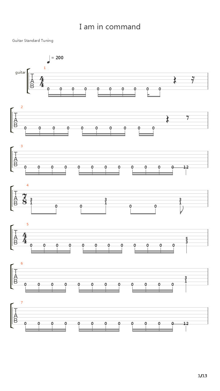 I Am In Command吉他谱