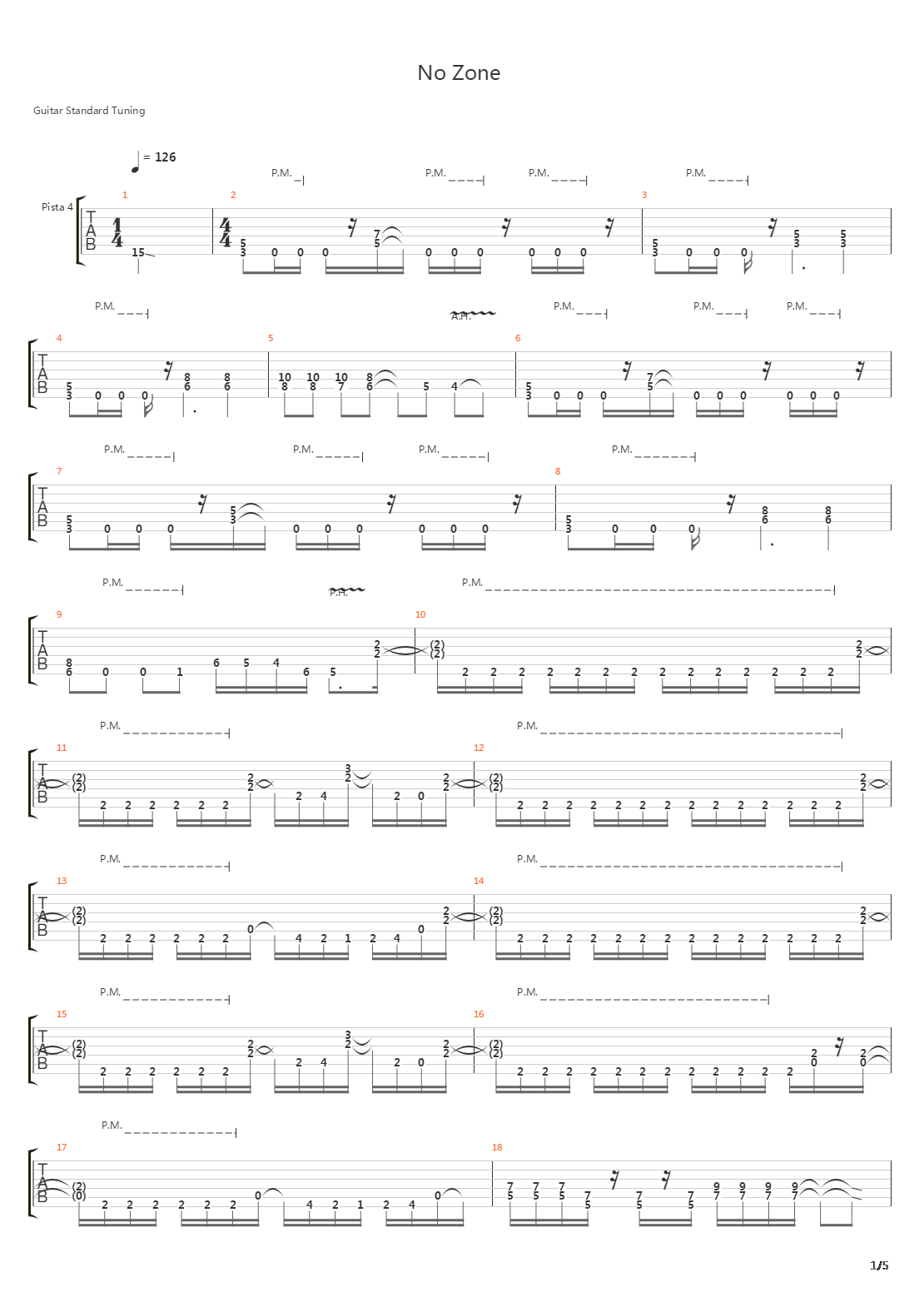 No Zone吉他谱