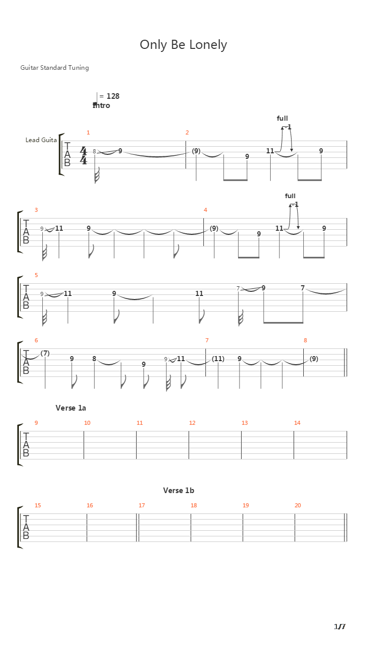 Only Be Lonely吉他谱