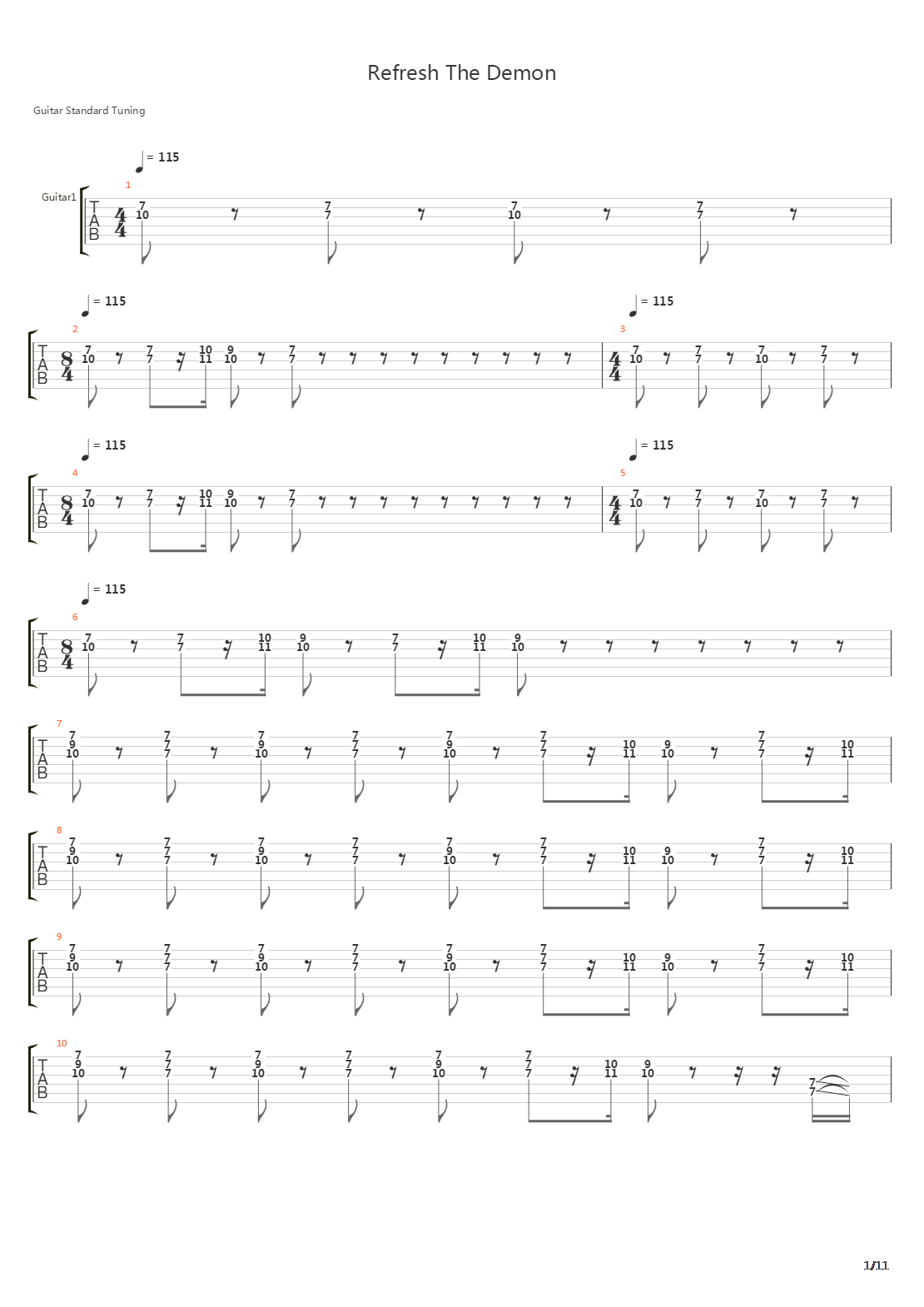 Refresh The Demon吉他谱