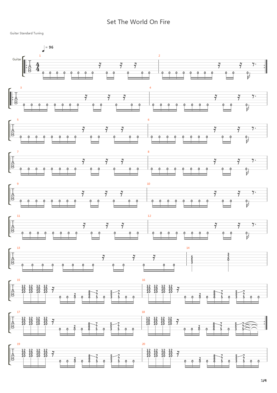 Set The World On Fire吉他谱