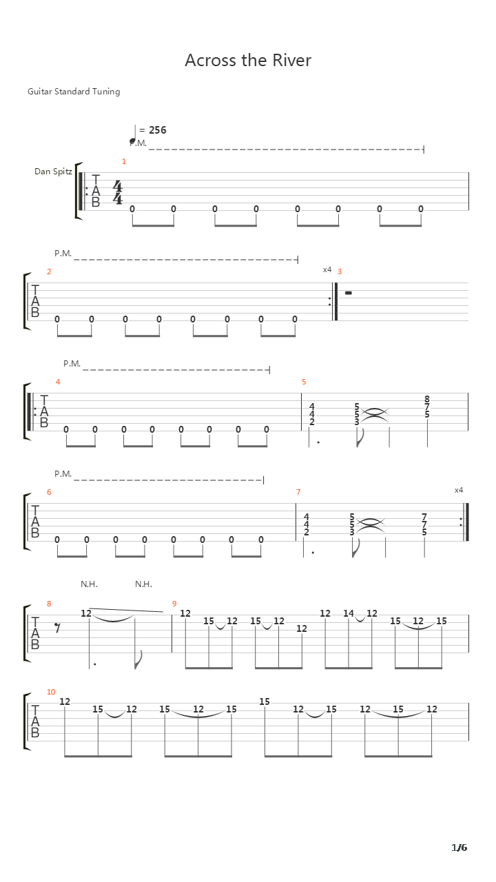 Across The River吉他谱