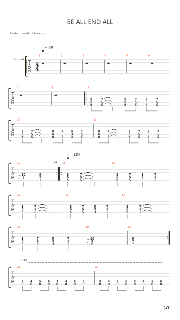 Be All End All吉他谱