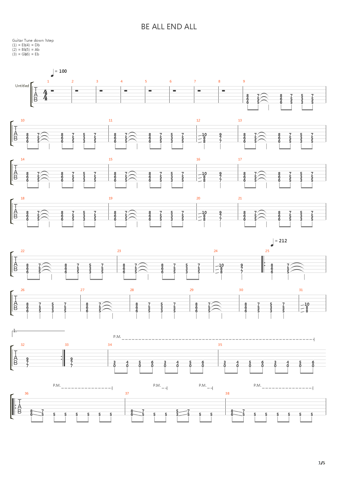 Be All End All吉他谱