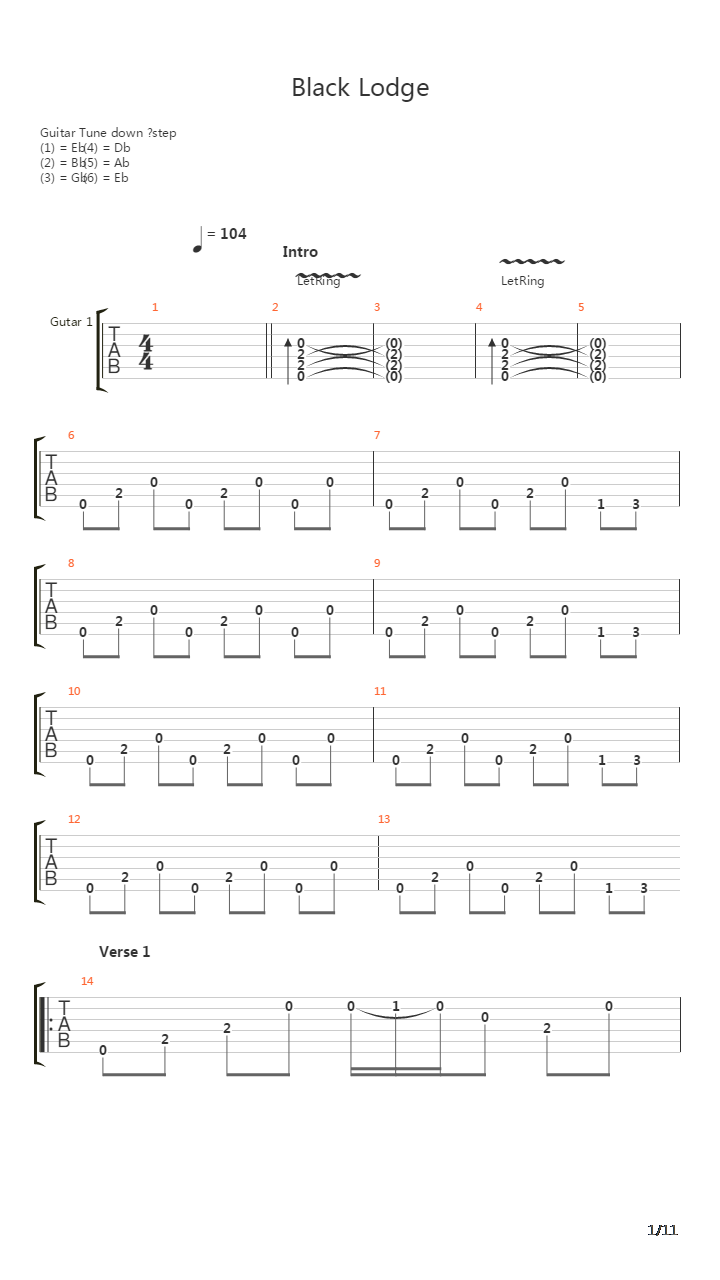 Black Lodge吉他谱