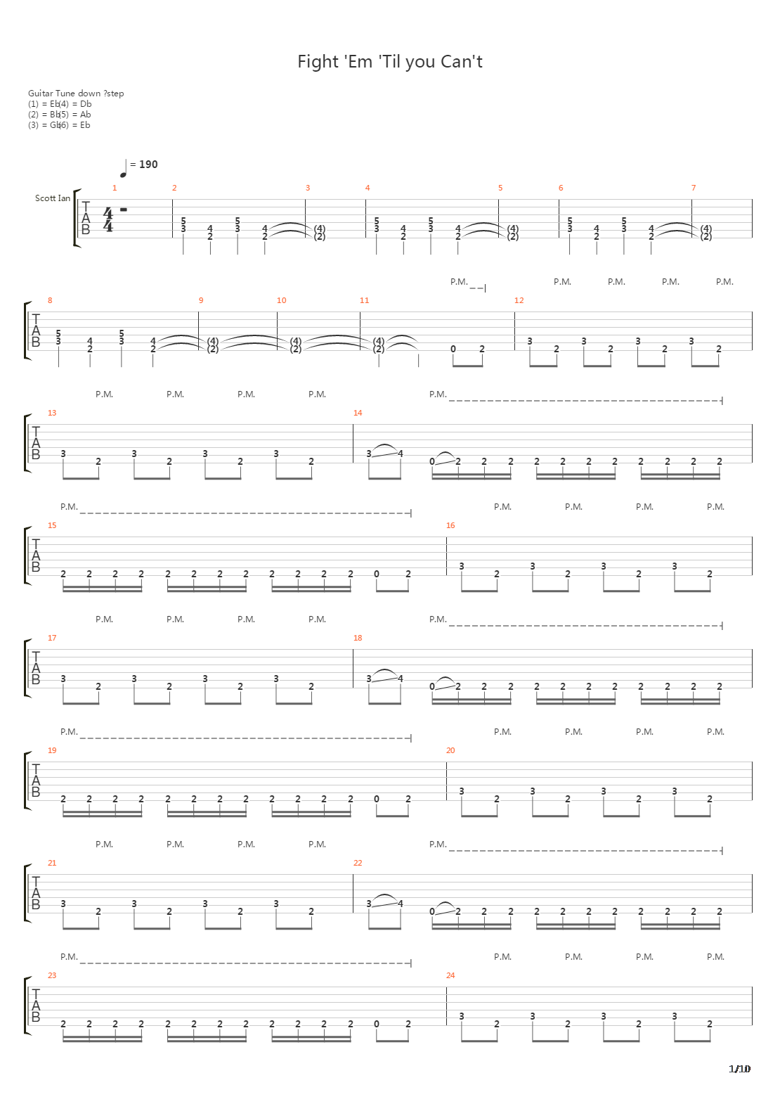 Fight Em Til You Cant吉他谱